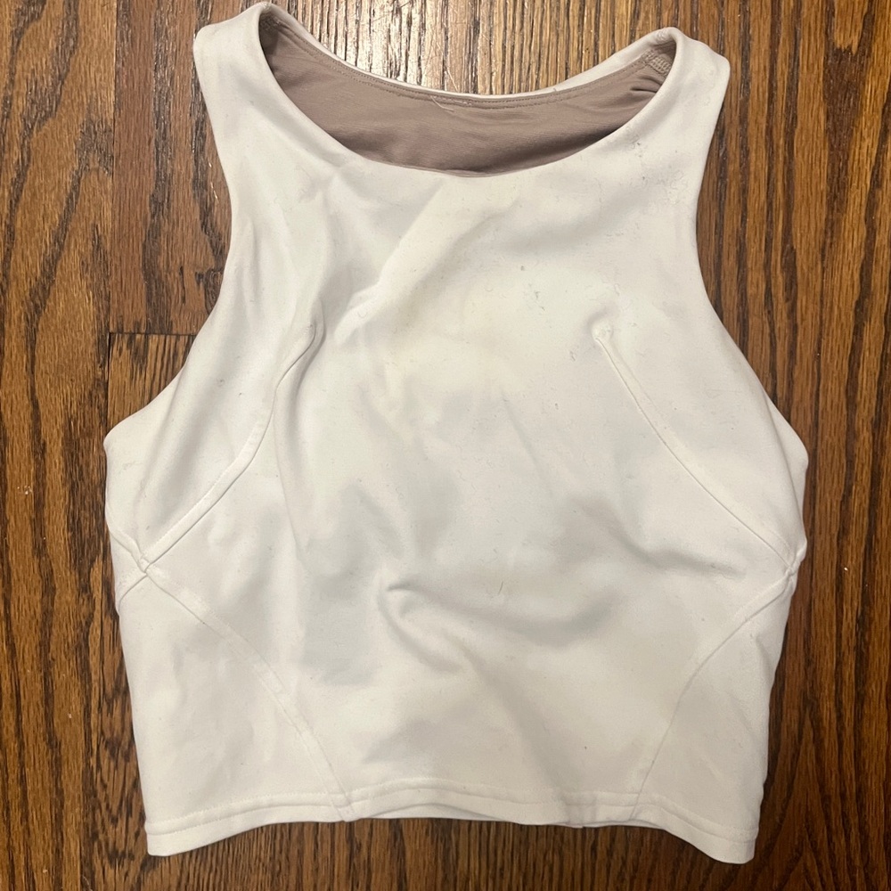 Lululemon High Neck Bra Tank in White - Size 6